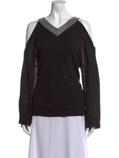 Brunello Cucinelli Linen V-Neck Sweatshirt