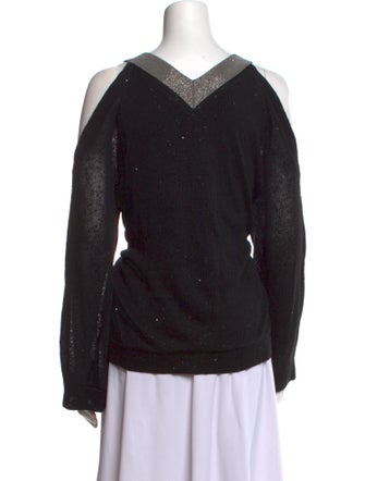 Brunello Cucinelli Linen V-Neck Sweatshirt