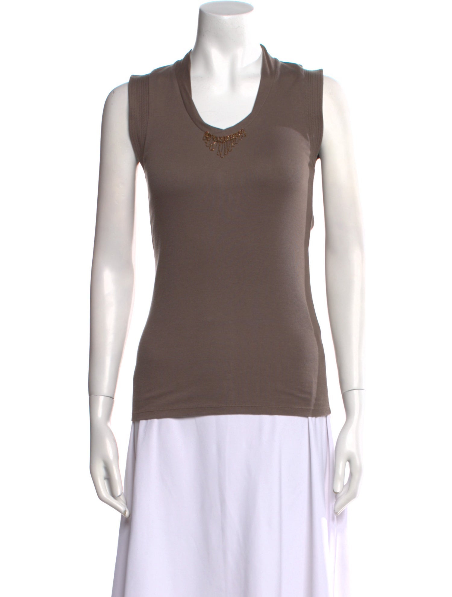 Brunello Cucinelli Scoop Neck Sleeveless Top