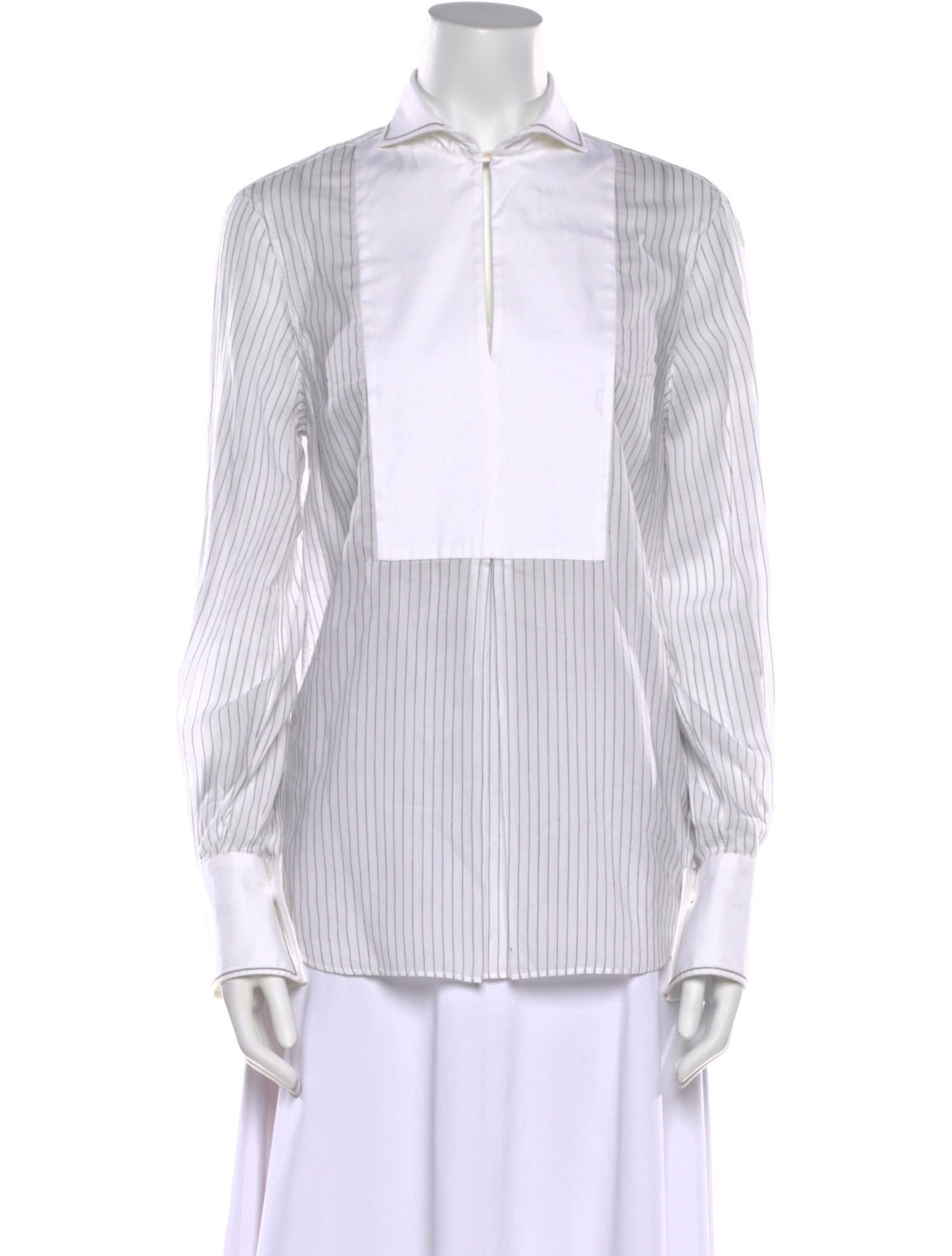 Brunello Cucinelli Striped Long Sleeve Tunic