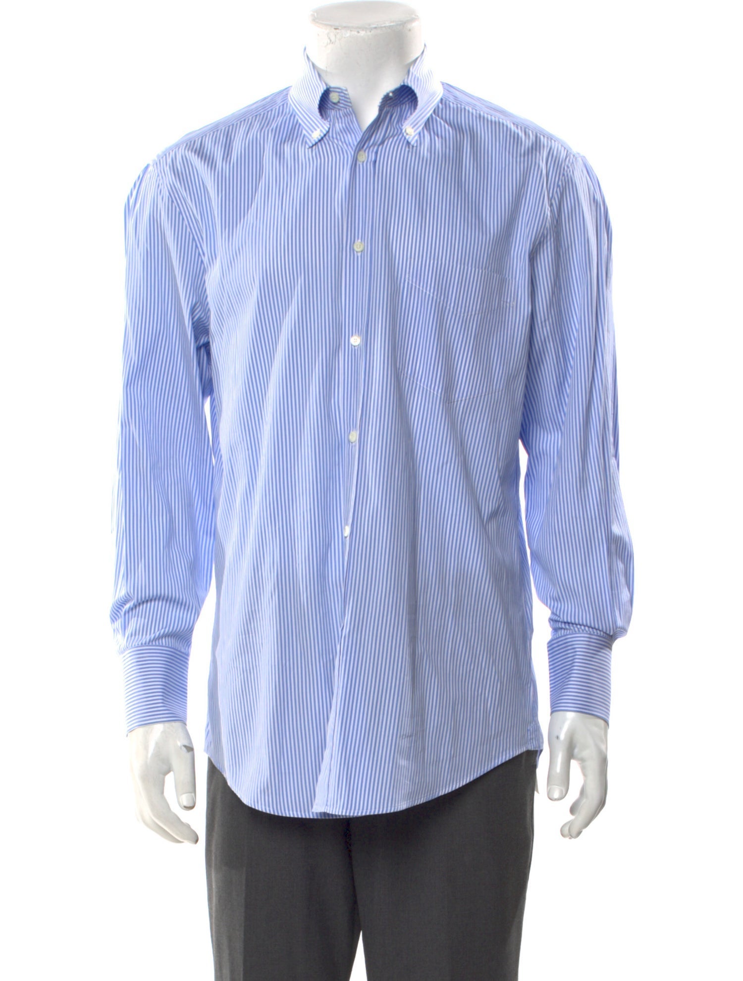 Brunello Cucinelli Striped Long Sleeve Dress Shirt