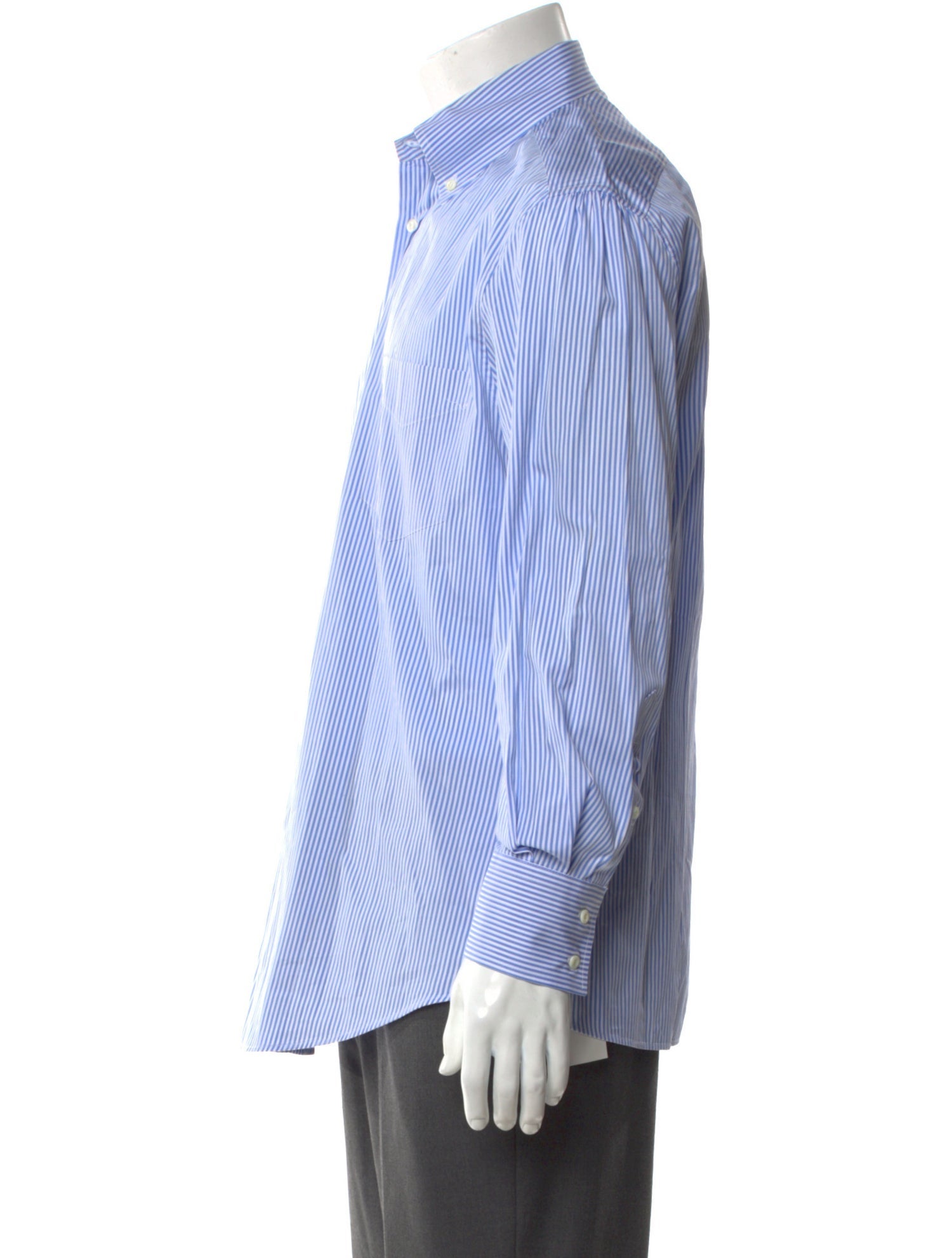 Brunello Cucinelli Striped Long Sleeve Dress Shirt