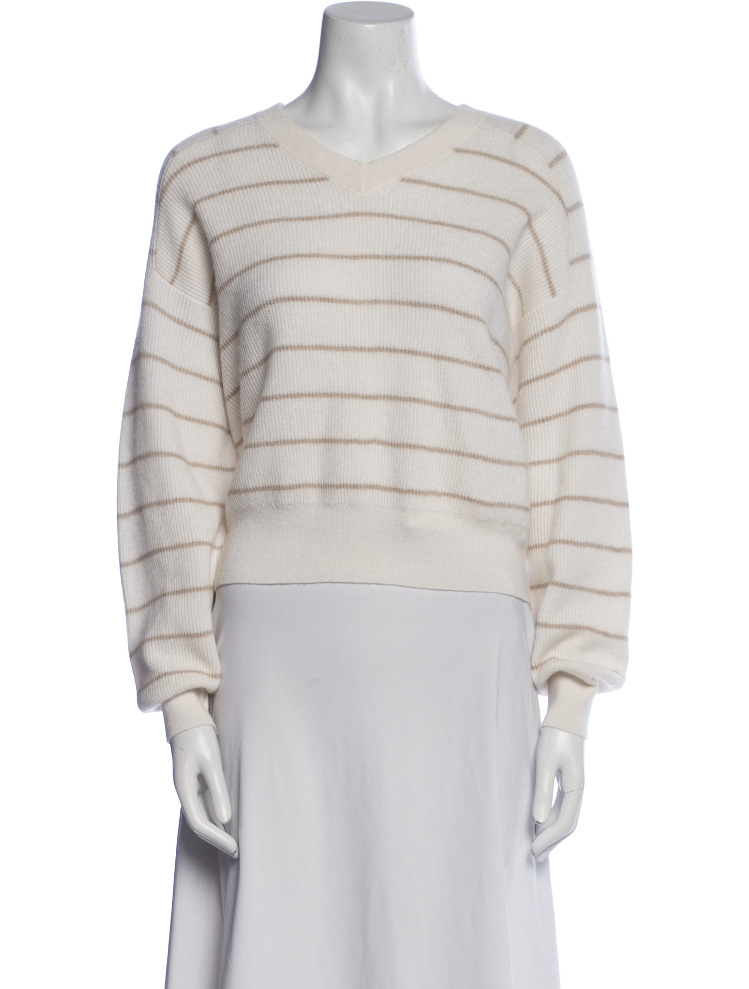 Brunello Cucinelli Striped V-Neck Sweatshirt