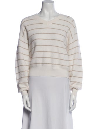 Brunello Cucinelli Striped V-Neck Sweatshirt
