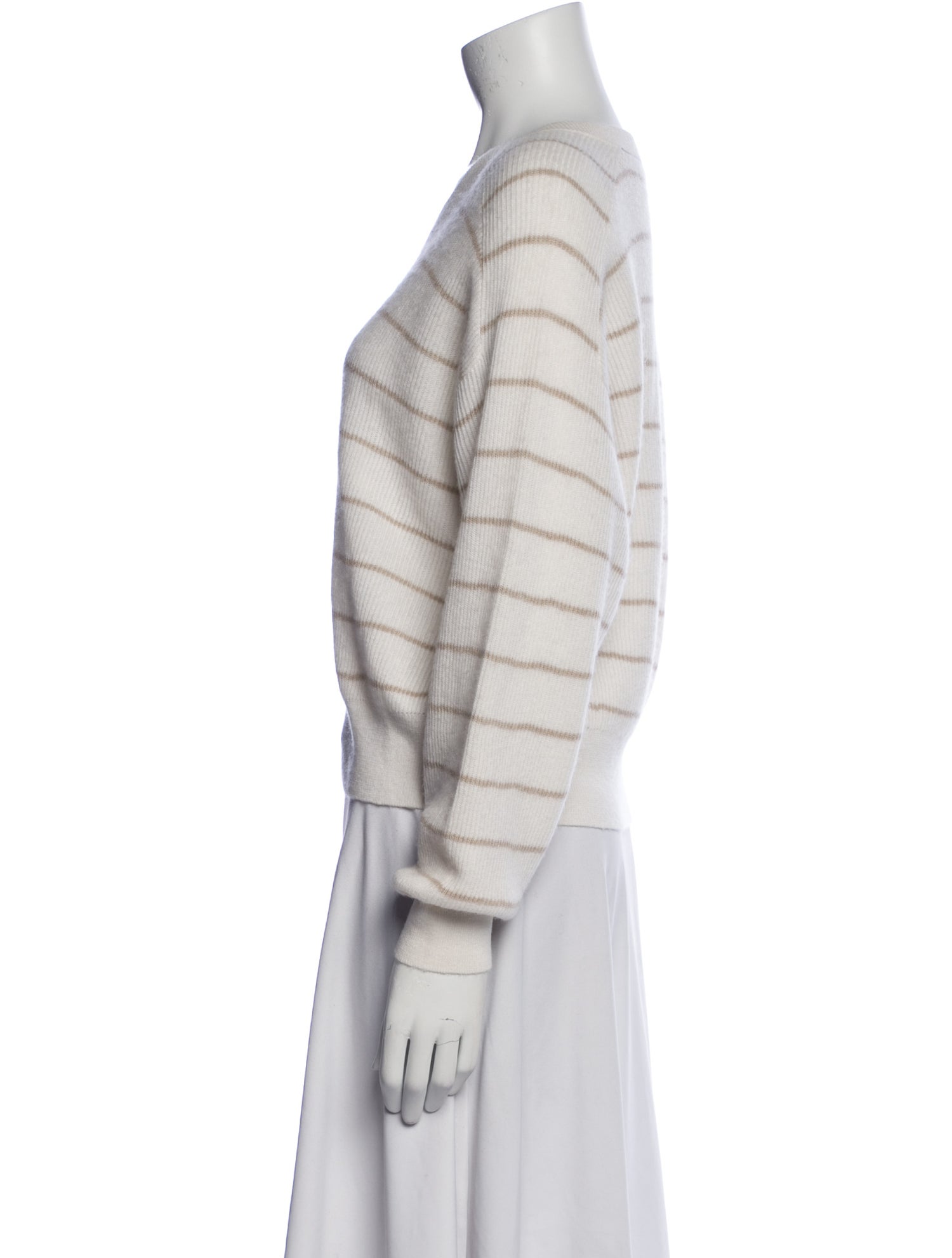 Brunello Cucinelli Striped V-Neck Sweatshirt
