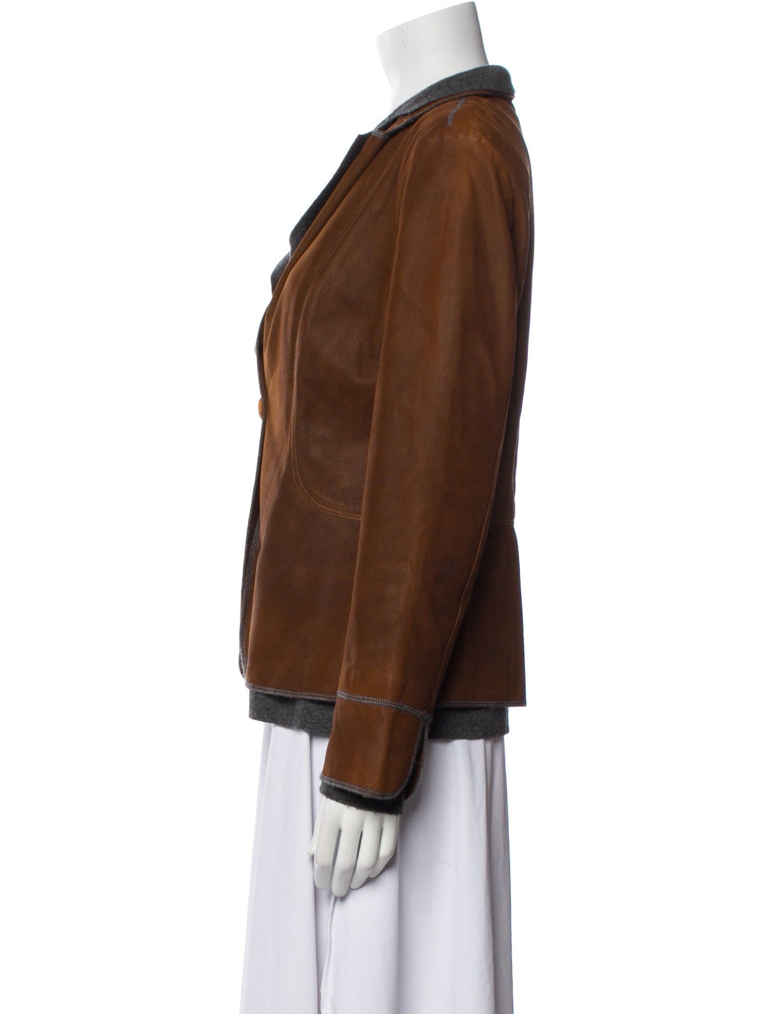 Brunello Cucinelli Leather Blazer