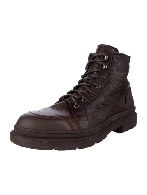 Brunello Cucinelli Leather Combat Boots