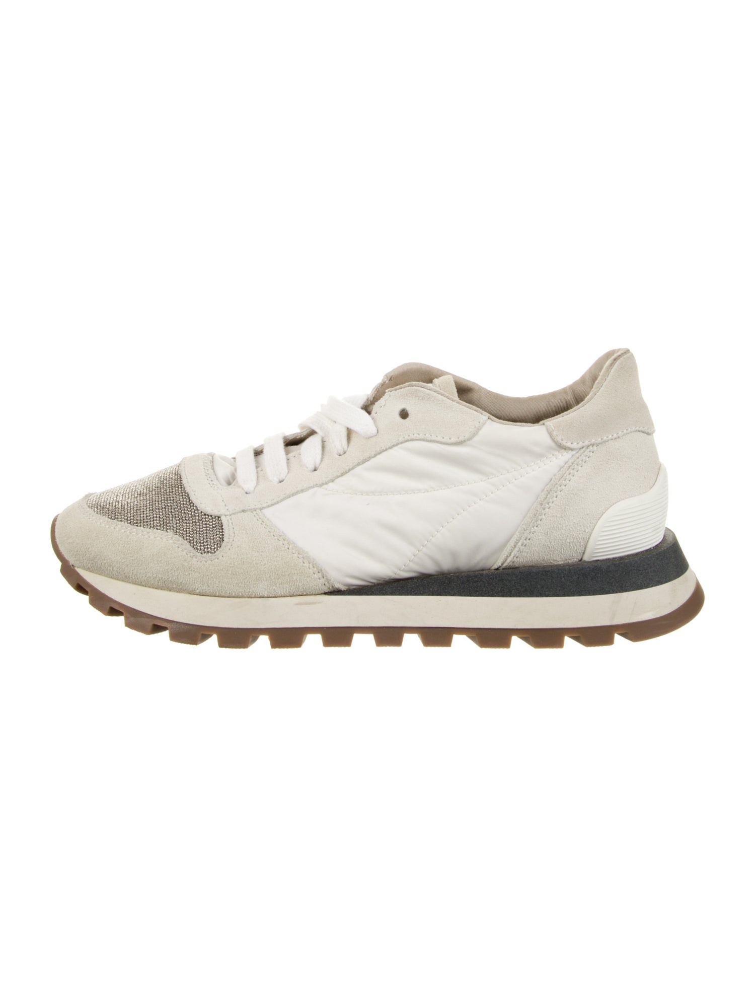 Brunello Cucinelli Suede Beaded Accents Sneakers