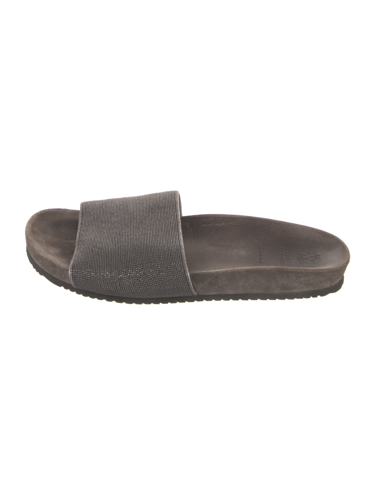Brunello Cucinelli Monili Suede Slides