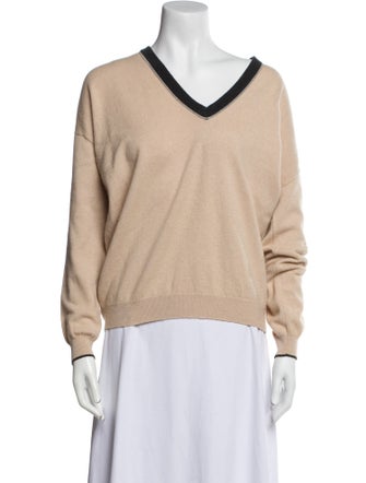 Brunello Cucinelli Virgin Wool V-Neck Sweatshirt