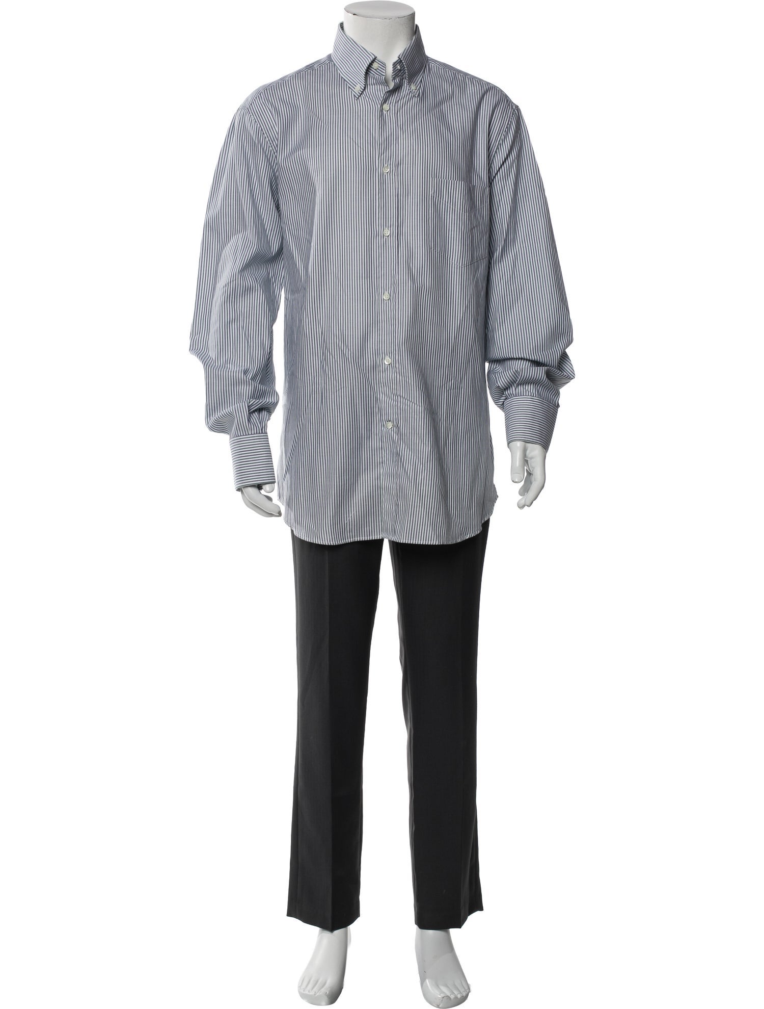 Brunello Cucinelli Striped Long Sleeve Dress Shirt