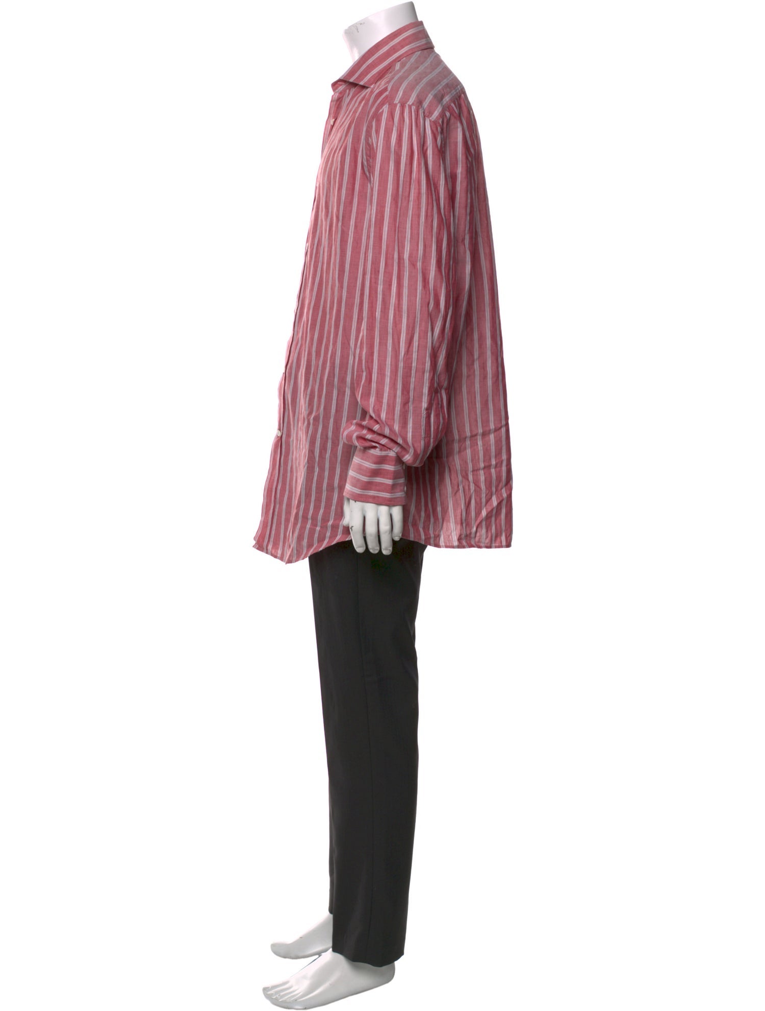 Brunello Cucinelli Striped Long Sleeve Dress Shirt