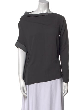 Brunello Cucinelli Silk Cowl Neck Top