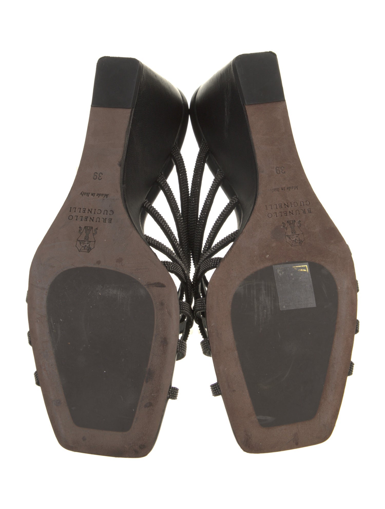 Brunello Cucinelli Monili Leather Mules