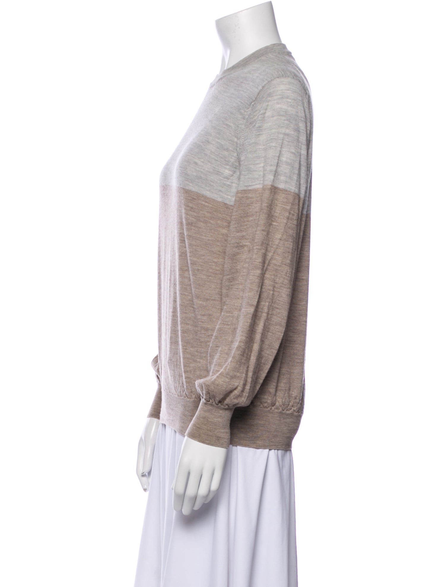 Brunello Cucinelli Wool Colorblock Pattern Sweatshirt