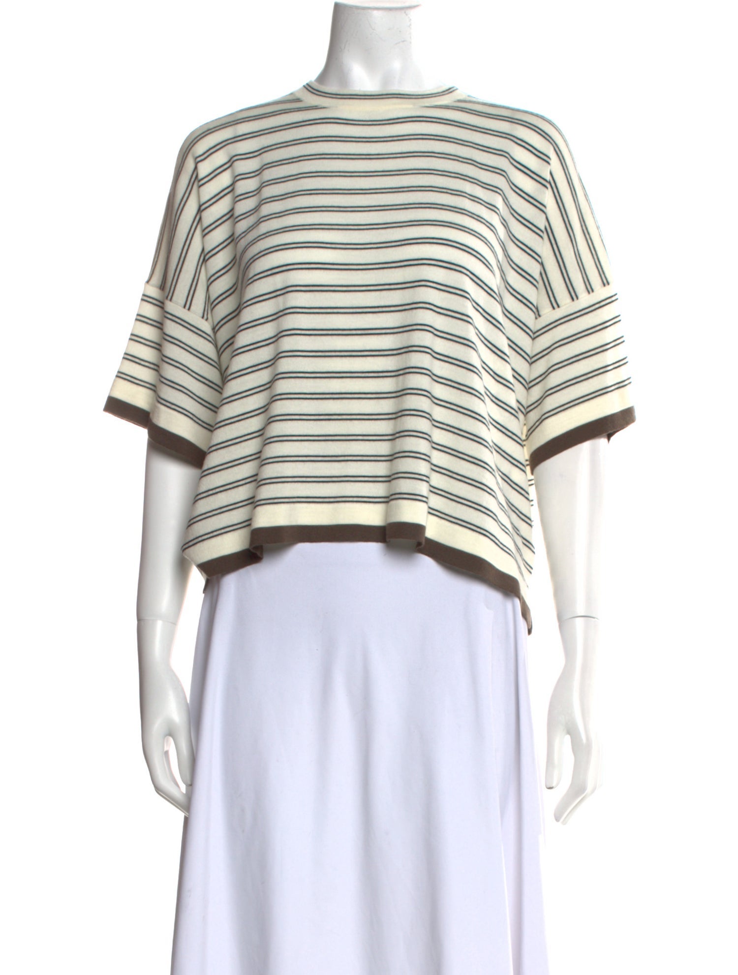 Brunello Cucinelli Virgin Wool Striped Crop Top w/ Tags