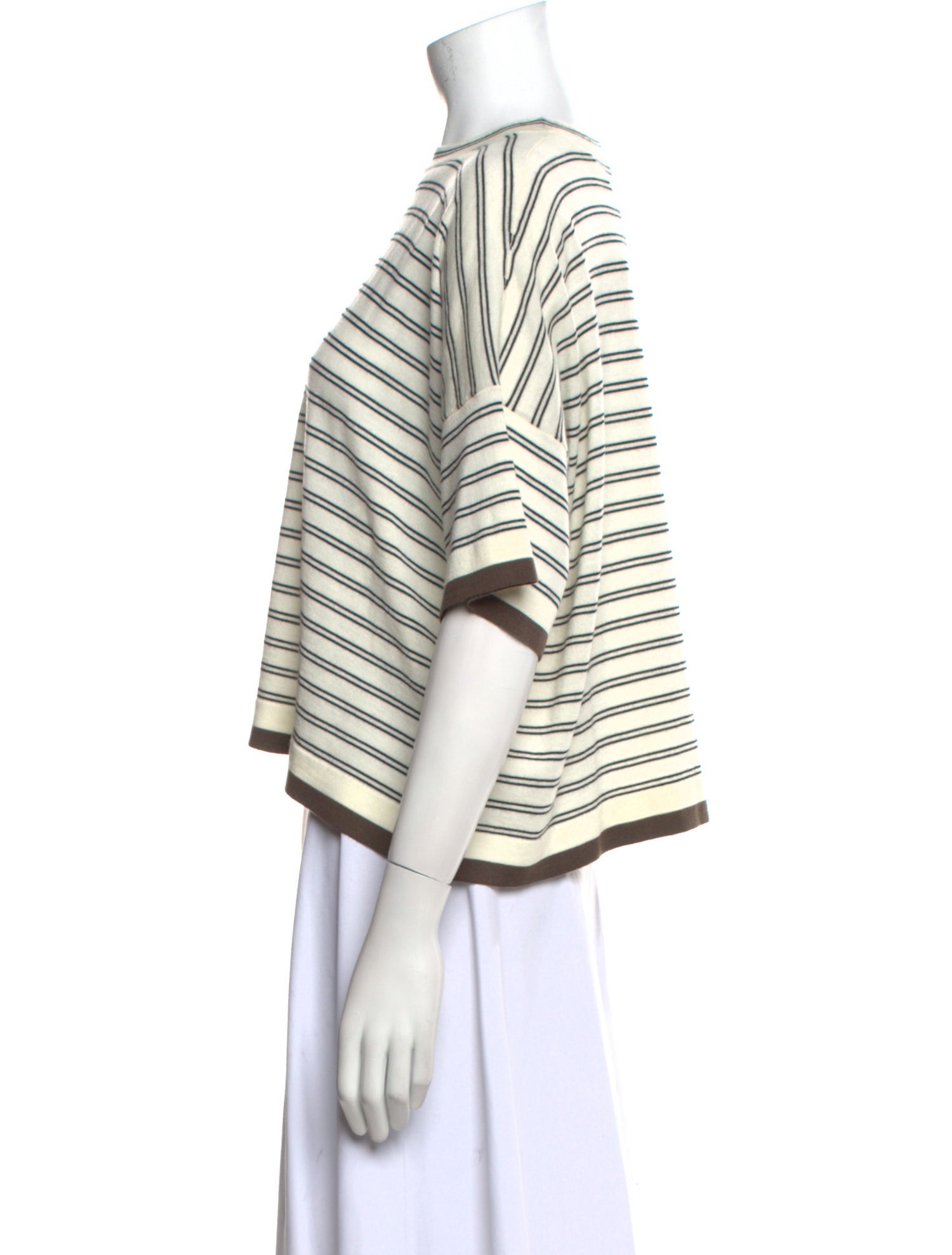 Brunello Cucinelli Virgin Wool Striped Crop Top w/ Tags