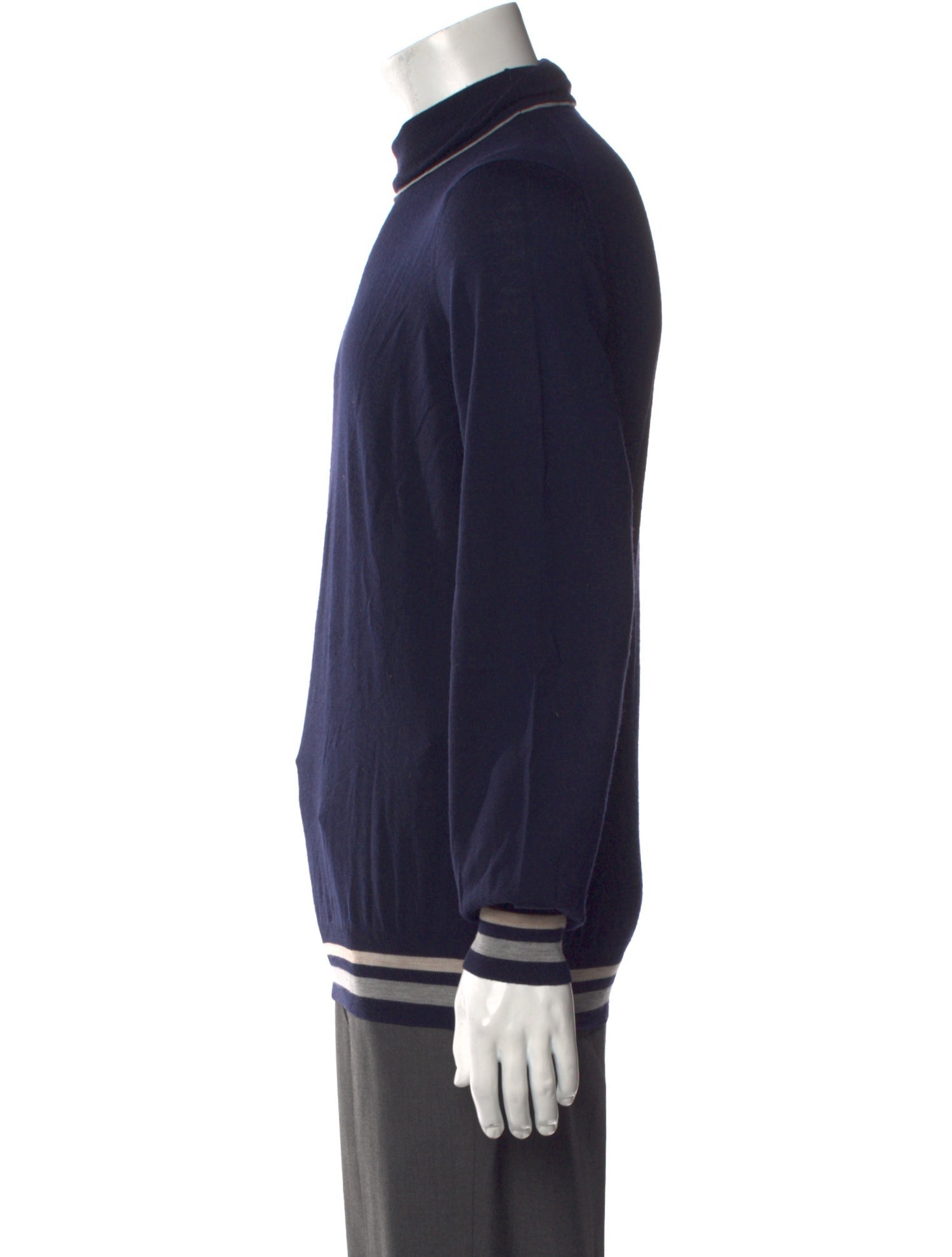 Brunello Cucinelli Striped Mock Neck Pullover