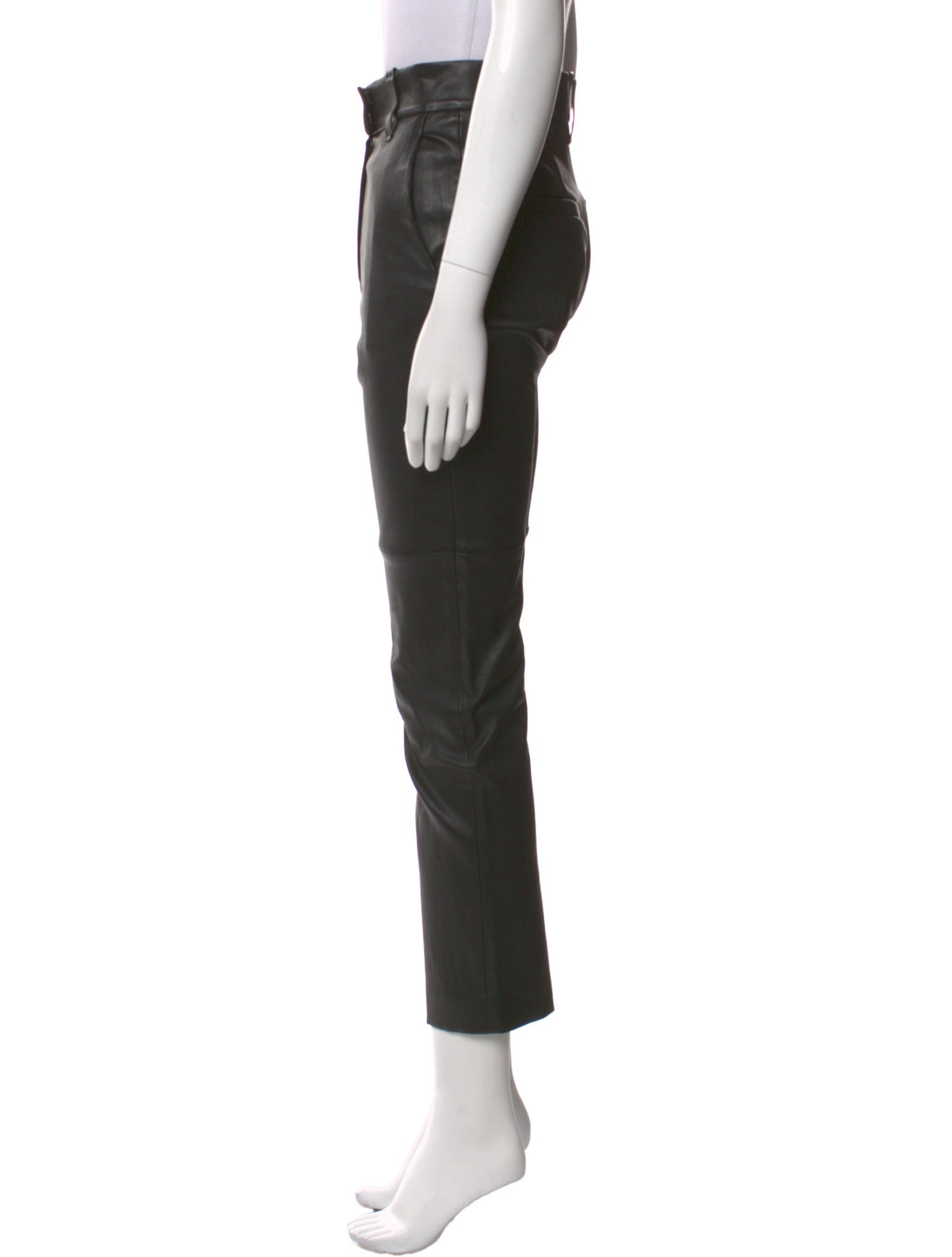 Brunello Cucinelli Leather Straight Leg Pants