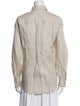 Brunello Cucinelli Linen Long Sleeve Button-Up Top