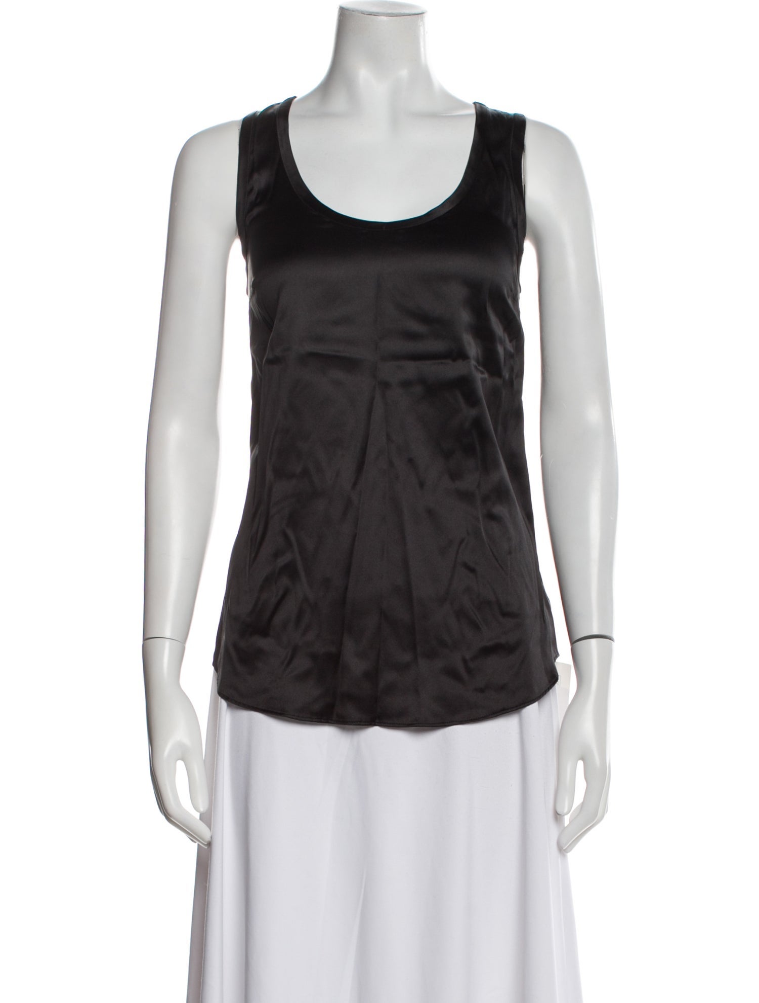 Brunello Cucinelli Silk Scoop Neck Top