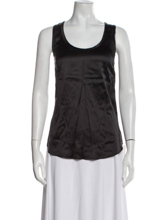 Brunello Cucinelli Silk Scoop Neck Top