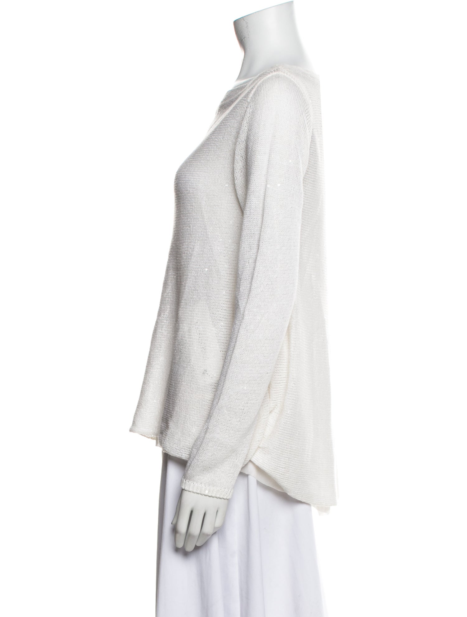 Brunello Cucinelli Linen Bateau Neckline Top