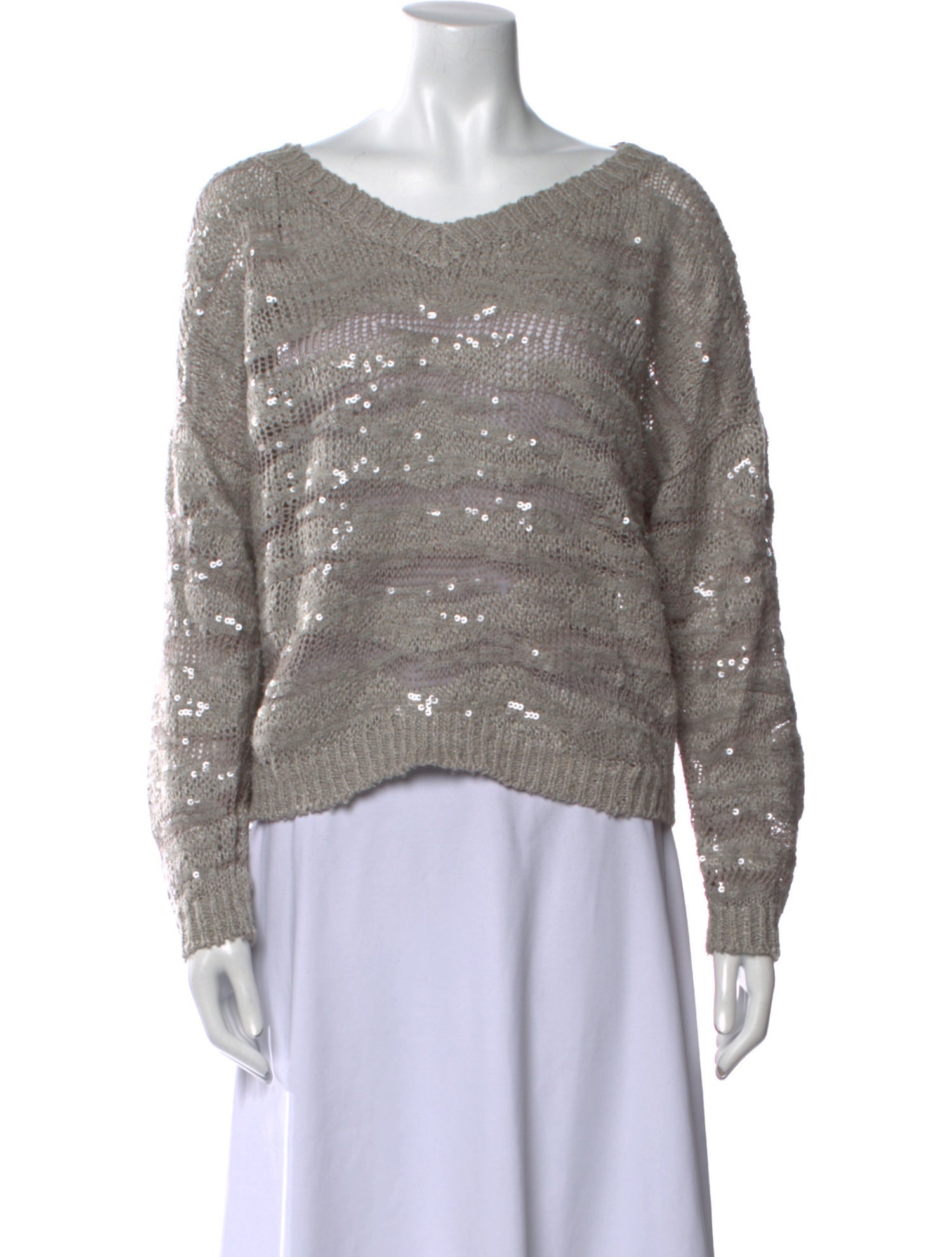 Brunello Cucinelli Silk Scoop Neck Sweater