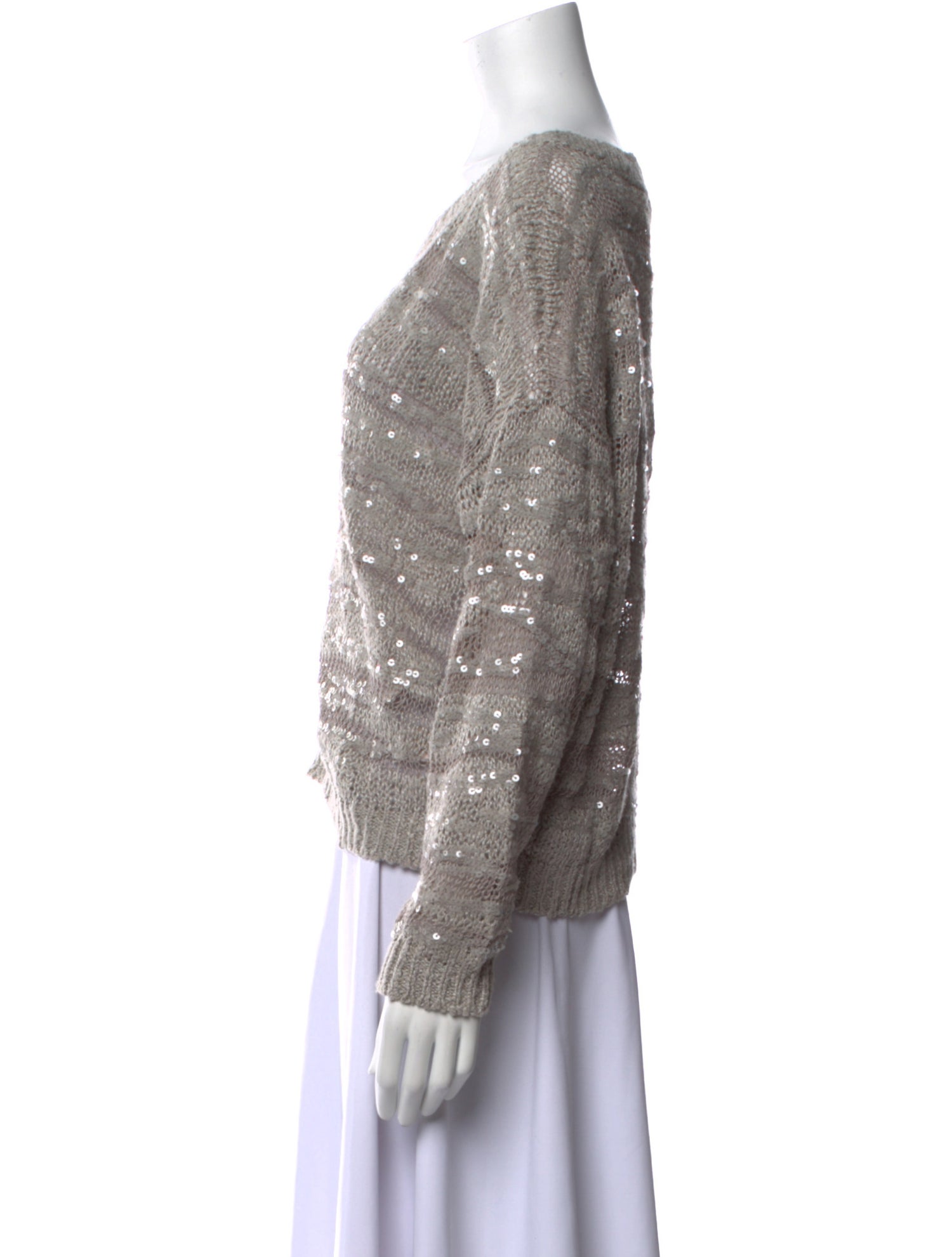 Brunello Cucinelli Silk Scoop Neck Sweater