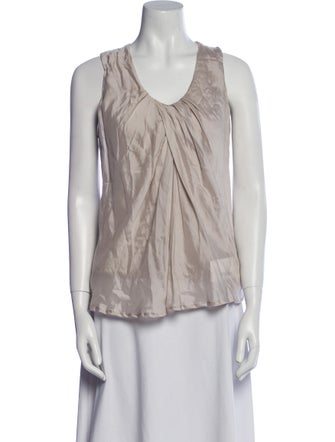 Brunello Cucinelli Silk Scoop Neck Top