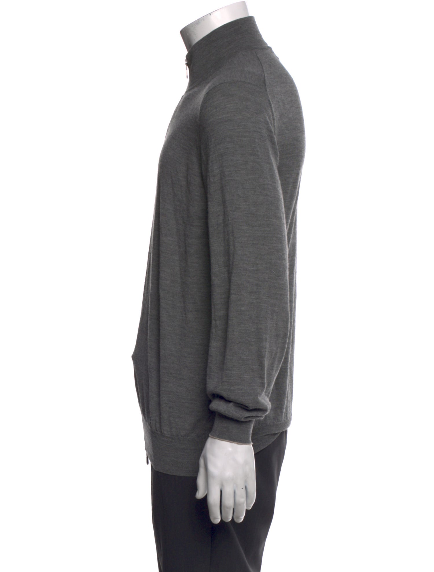 Brunello Cucinelli Virgin Wool Mock Neck Cardigan