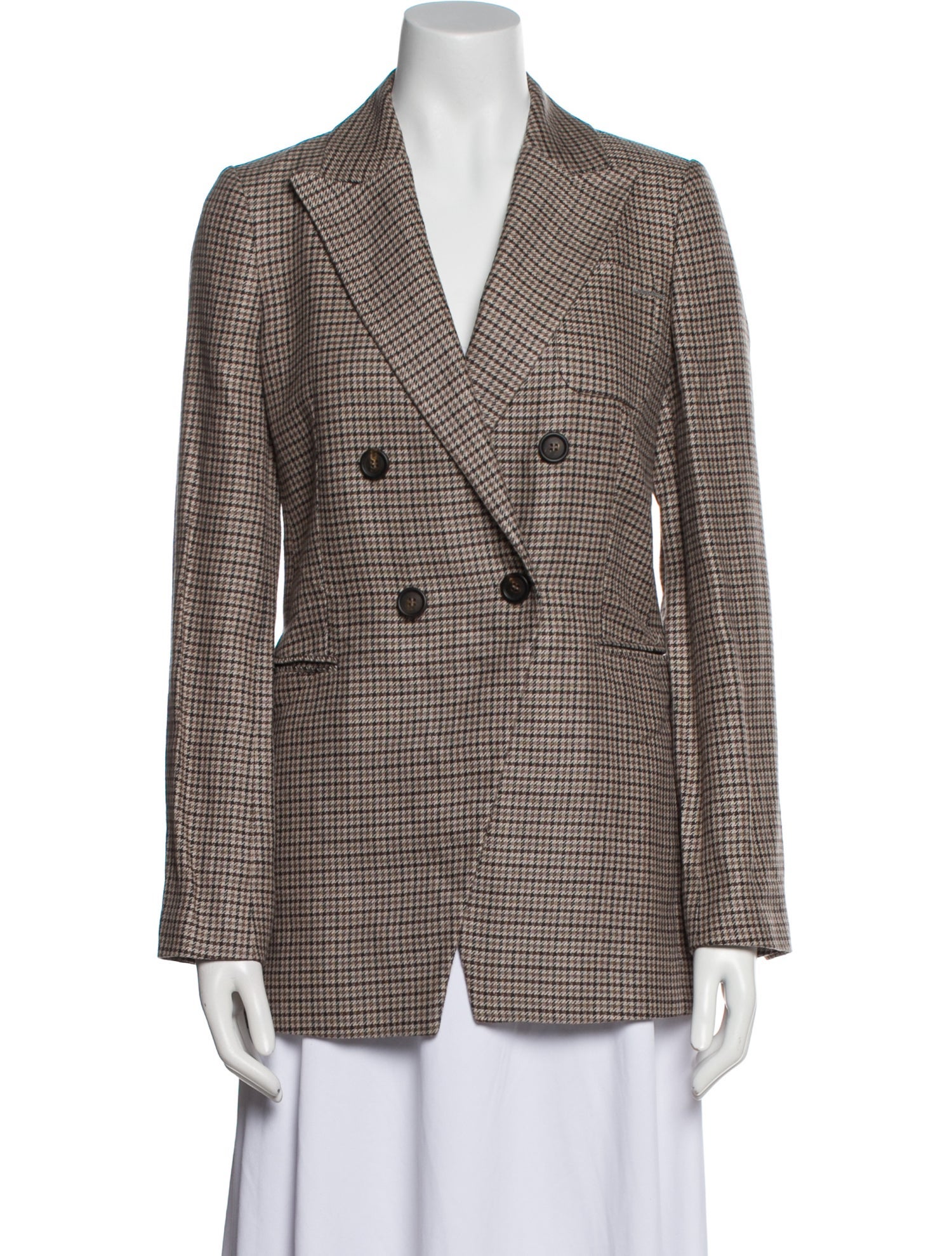 Brunello Cucinelli Linen Plaid Print Blazer w/ Tags