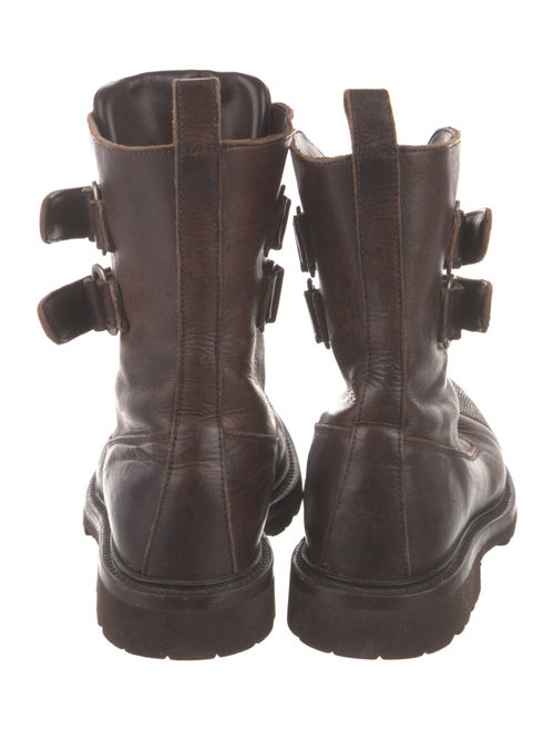 Brunello Cucinelli Monili Leather Combat Boots