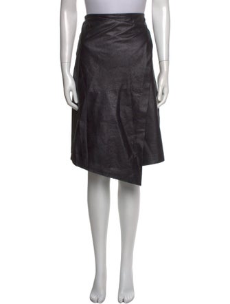 Brunello Cucinelli Leather Knee-Length Skirt