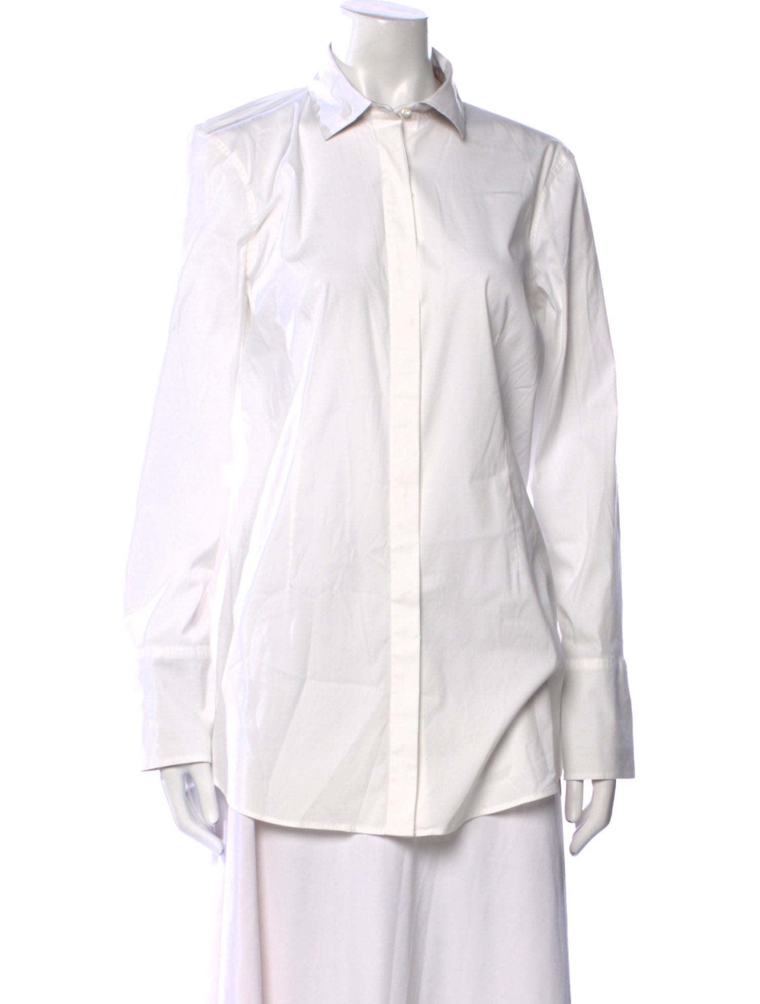Brunello Cucinelli Long Sleeve Button-Up Top
