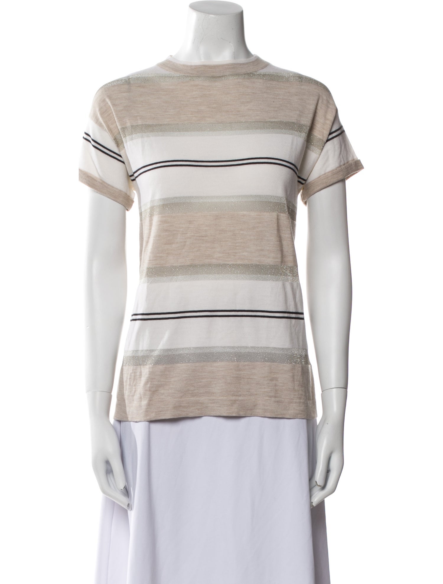 Brunello Cucinelli Virgin Wool Striped Top w/ Tags