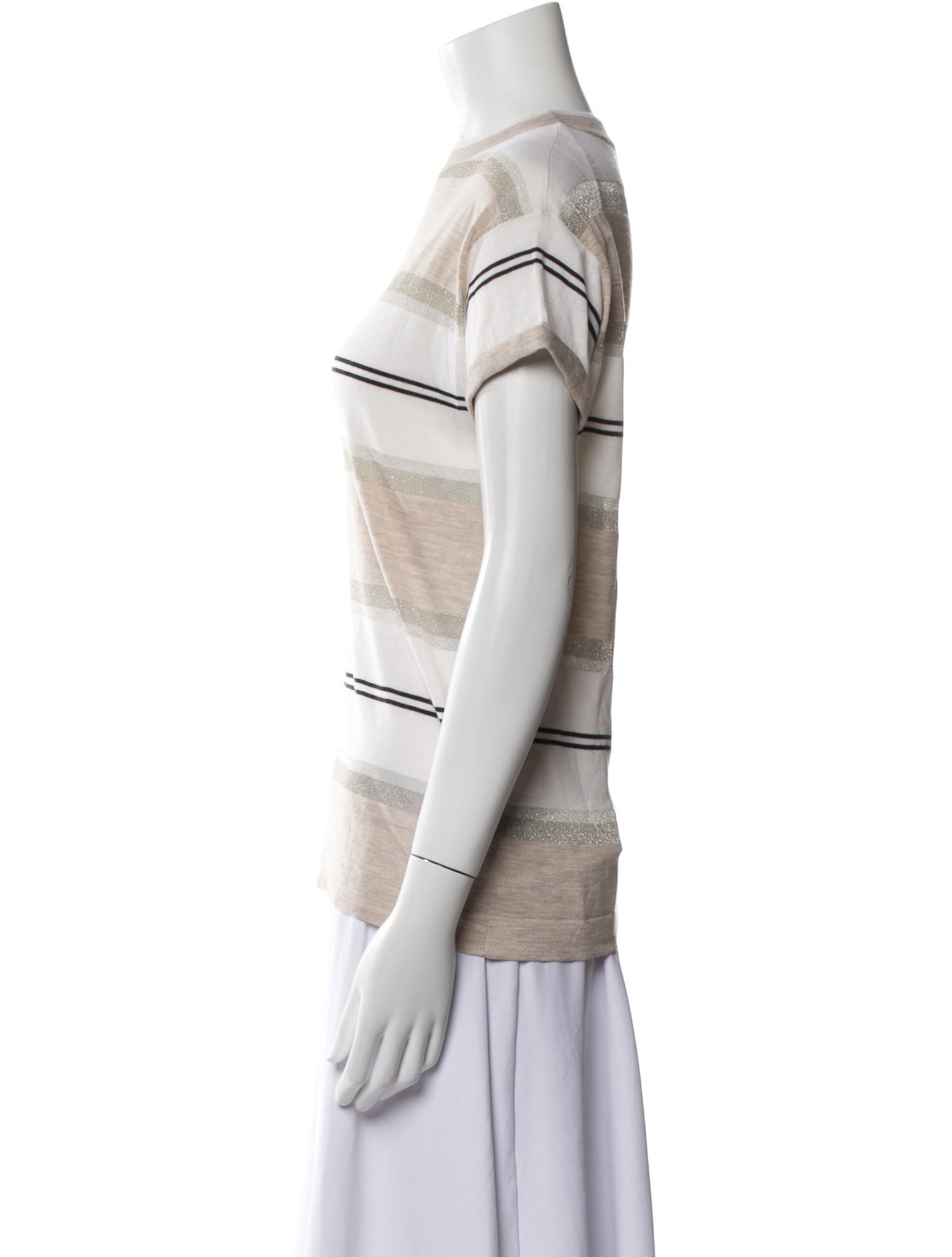 Brunello Cucinelli Virgin Wool Striped Top w/ Tags