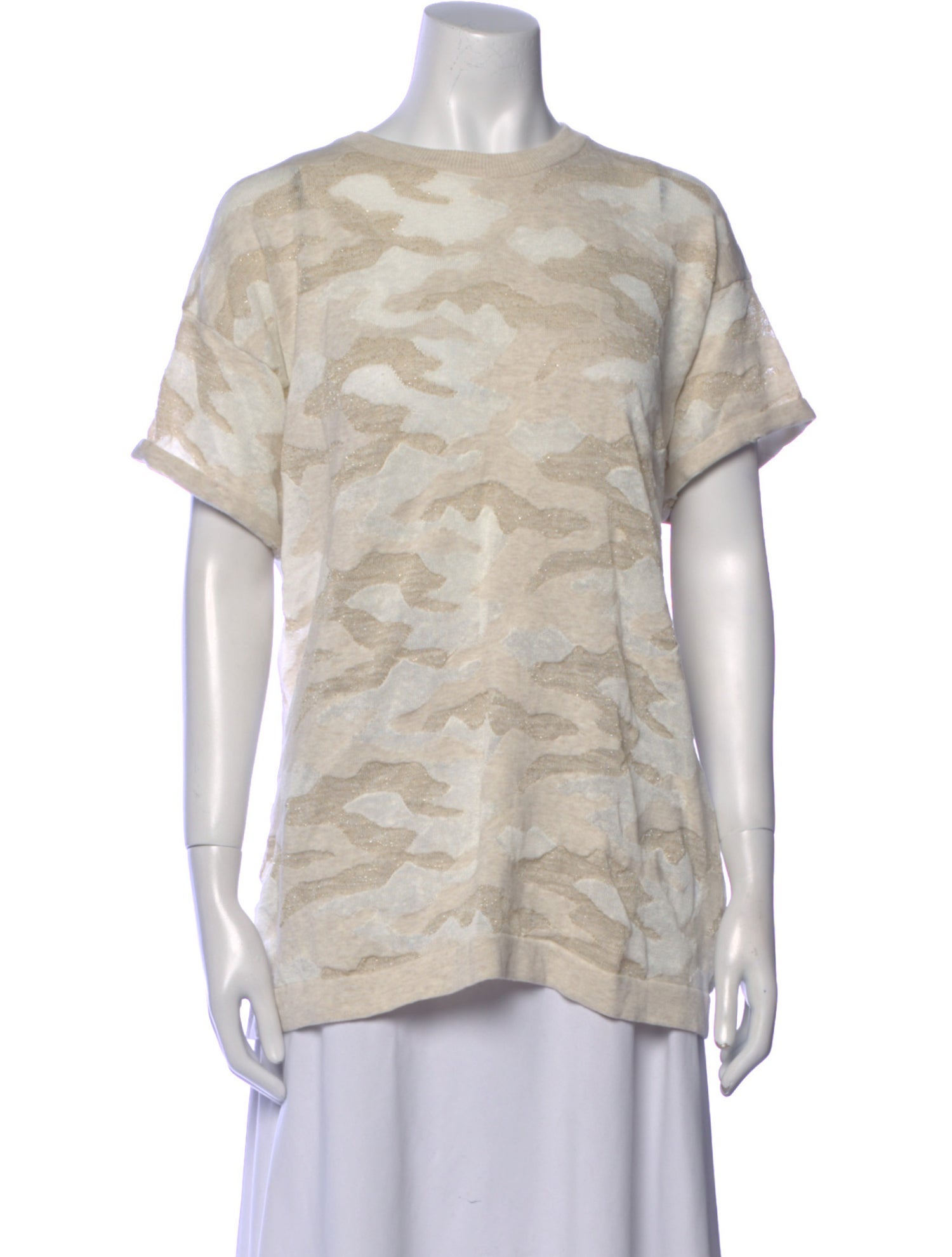 Brunello Cucinelli Printed Scoop Neck T-Shirt w/ Tags