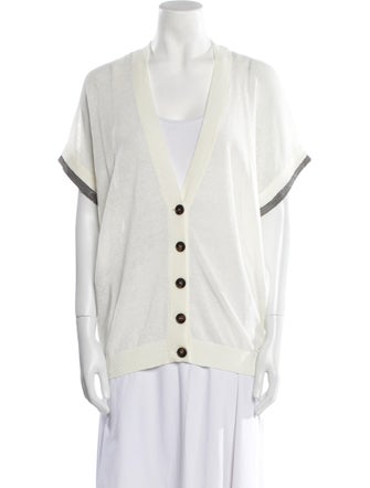Brunello Cucinelli Linen V-Neck Sweater