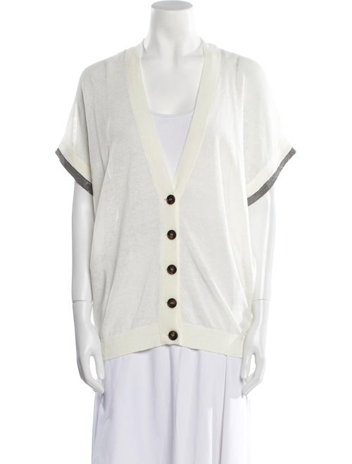 Brunello Cucinelli Linen V-Neck Sweater