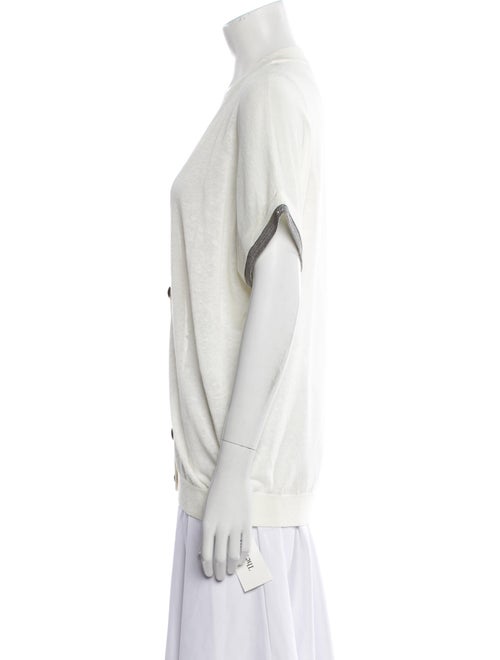 Brunello Cucinelli Linen V-Neck Sweater