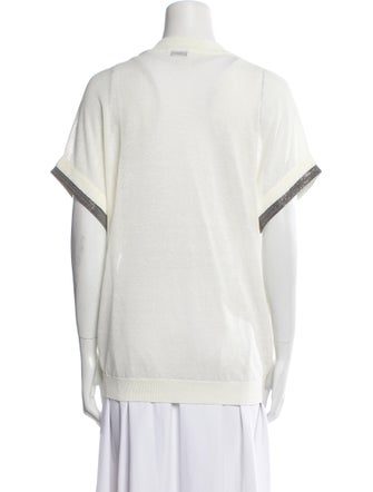 Brunello Cucinelli Linen V-Neck Sweater