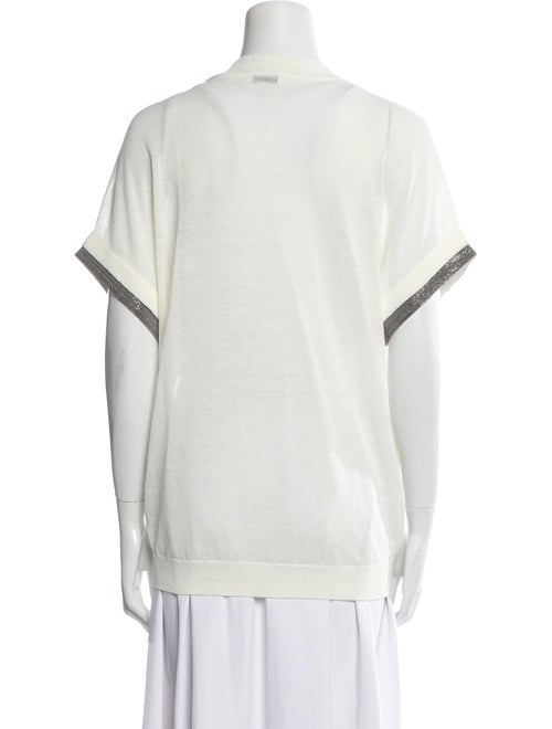 Brunello Cucinelli Linen V-Neck Sweater