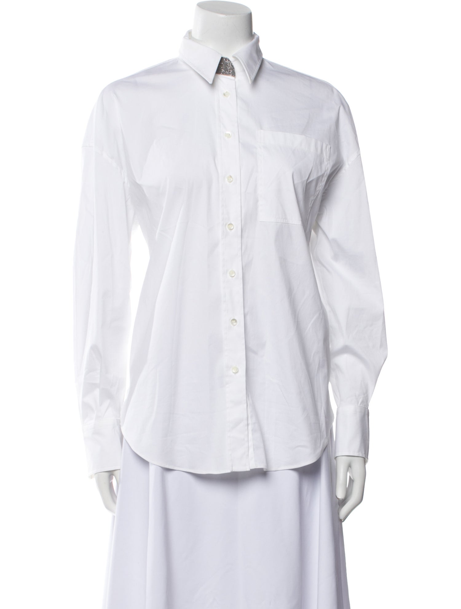 Brunello Cucinelli Long Sleeve Button-Up Top