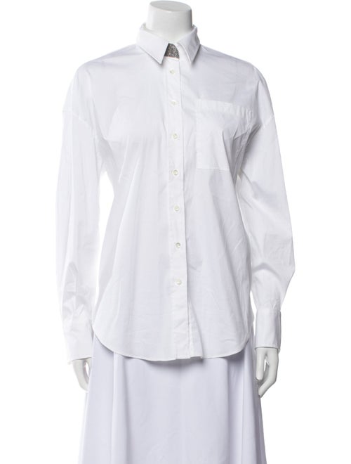 Brunello Cucinelli Long Sleeve Button-Up Top