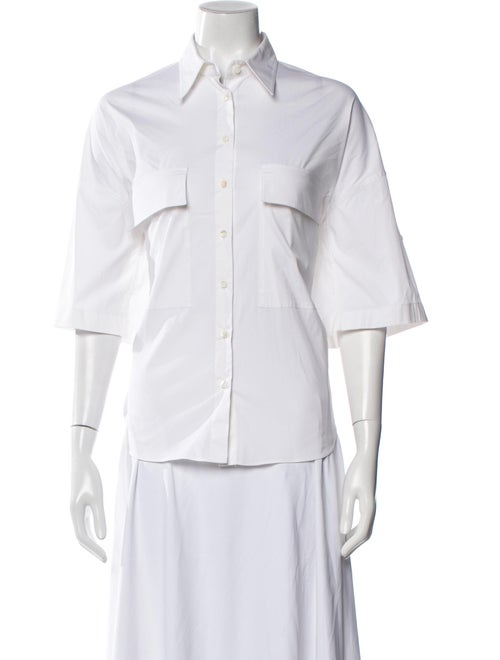 Brunello Cucinelli Three-Quarter Sleeve Button-Up Top