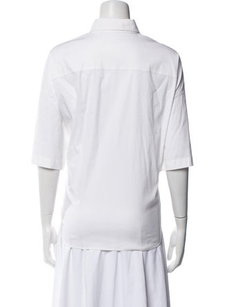 Brunello Cucinelli Three-Quarter Sleeve Button-Up Top