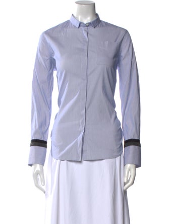 Brunello Cucinelli Long Sleeve Button-Up Top