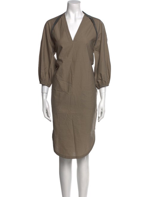 Brunello Cucinelli V-Neck Midi Length Dress