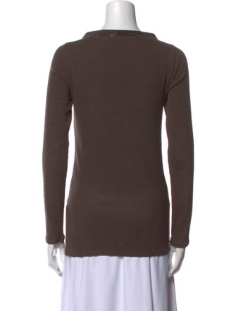 Brunello Cucinelli Scoop Neck Long Sleeve Top